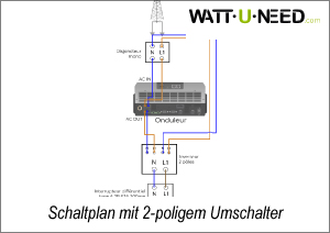 Schaltplan mit 2-poligem Umschalter